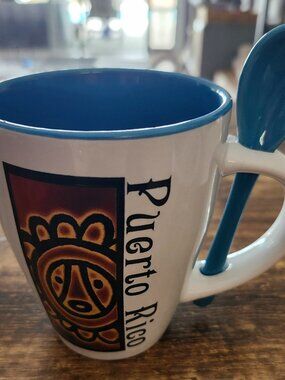 Puerto Rico Souvenir Coffee Tea Mug w/ Spoon